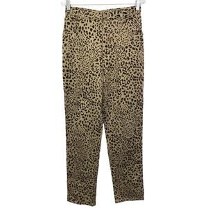 Mesmerize Jeans Womens 8 Denim Beige Black Leopard Print